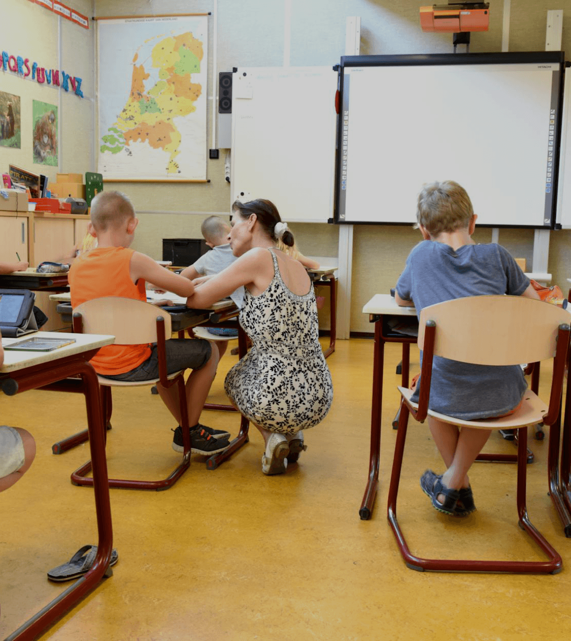 Children learning in a classroom